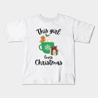 This Girl Loves Christmas Kids T-Shirt